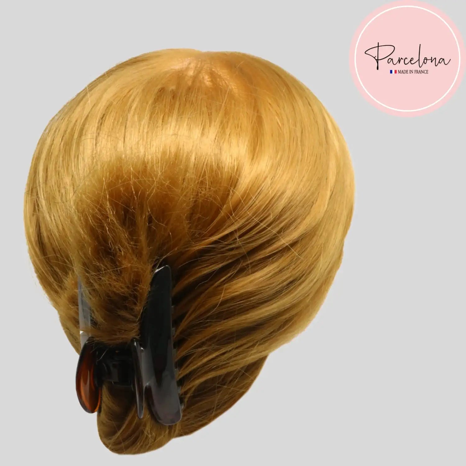 Parcelona French Glossy Oval Medium 3.5" Cellulose No Slip Hair Claw for Women