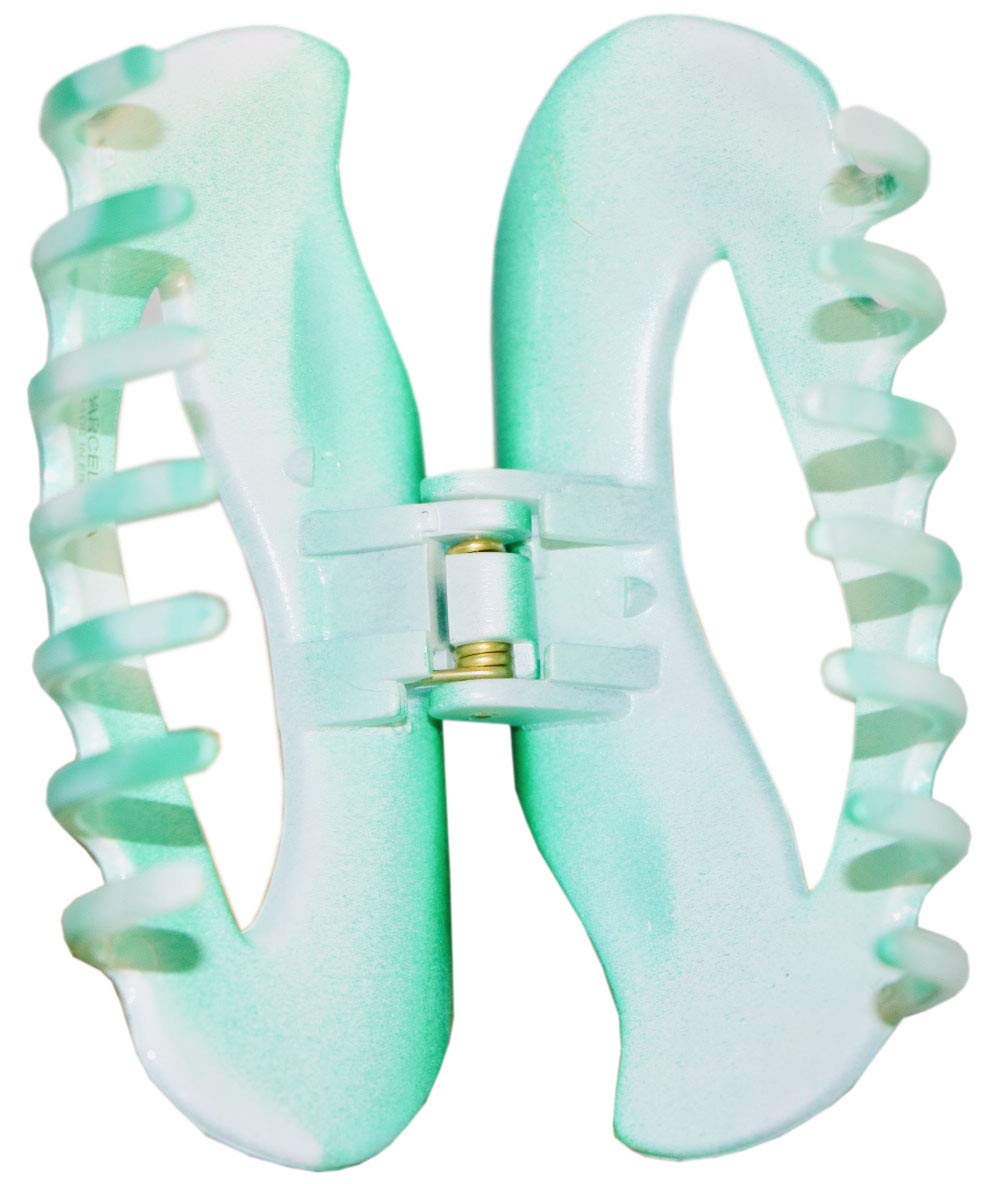 Parcelona French Swift Mint Green and White Medium Hair Claw