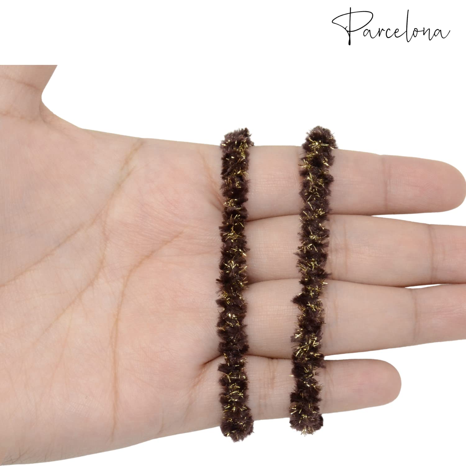 Parcelona Flexible Set of 4 Chenille Ponytail Holder Elastic Hair Ties