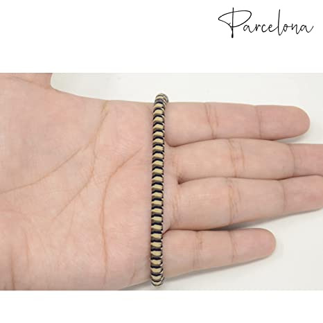 Parcelona Thin Stripes Set of 4 Ponytail Holder Elastic Hair Ties for Women