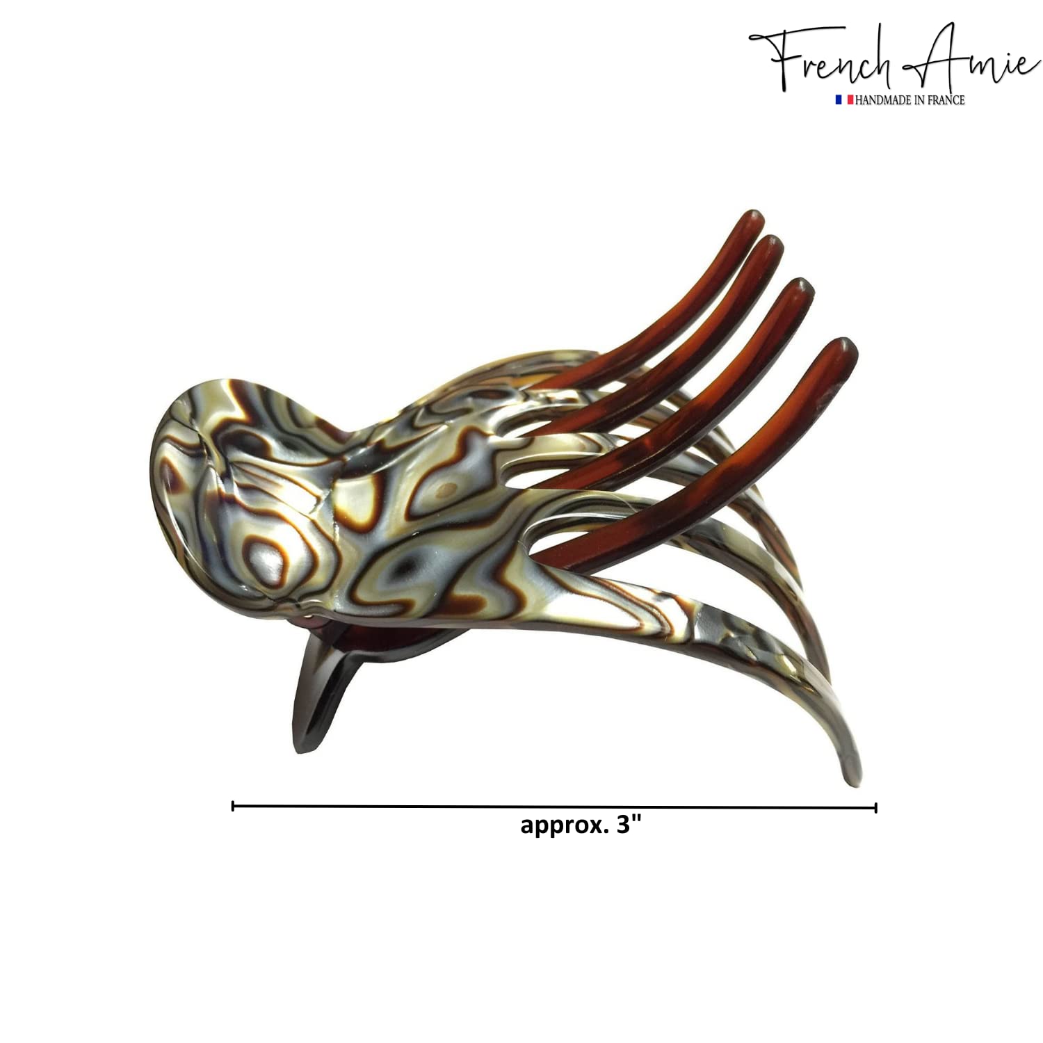 French Amie Scoop Large Cellulose Handmade Hair Side Slider Beak Jaw Claw Clip