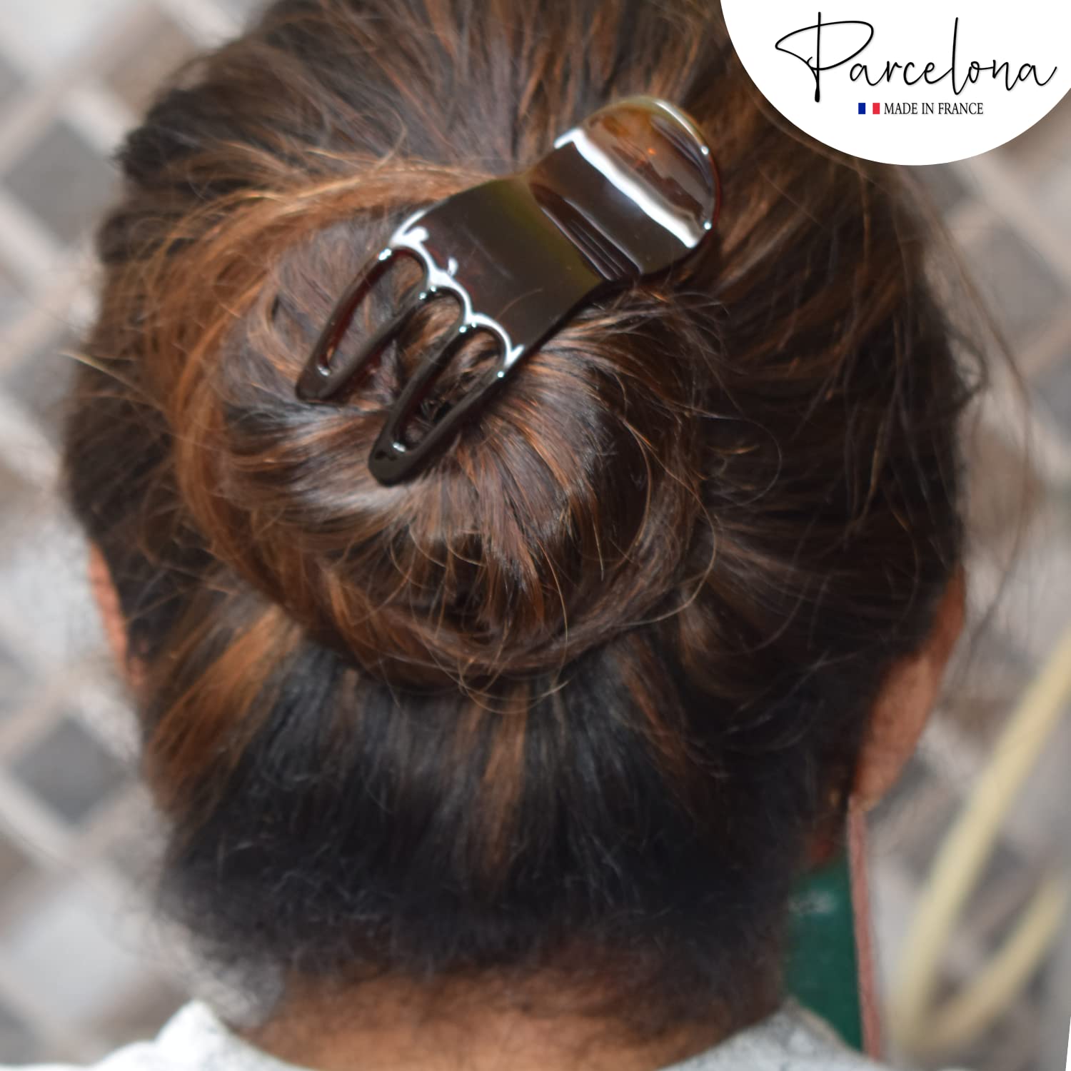 Parcelona French Simply Bear Paw Medium 3” Cellulose Hair Claw Clip for Women