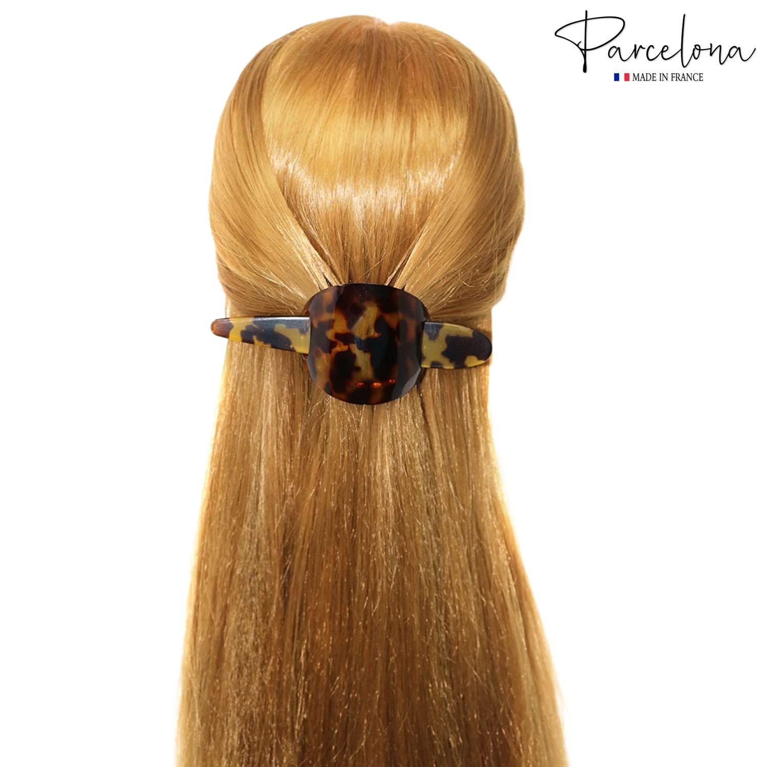 Parcelona French Classic 3" Cellulose Hair Slider Bun Cover Clip with Stick
