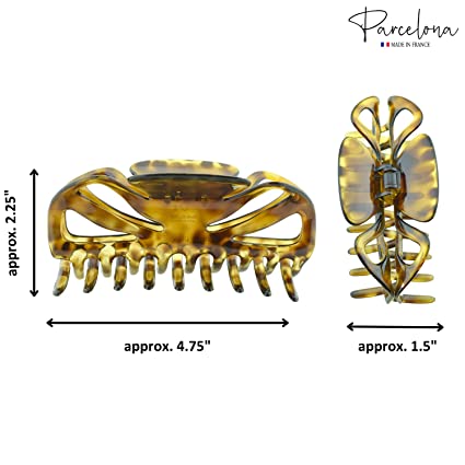 Parcelona French Glossy Belle Large Cellulose Hair Claw for Women