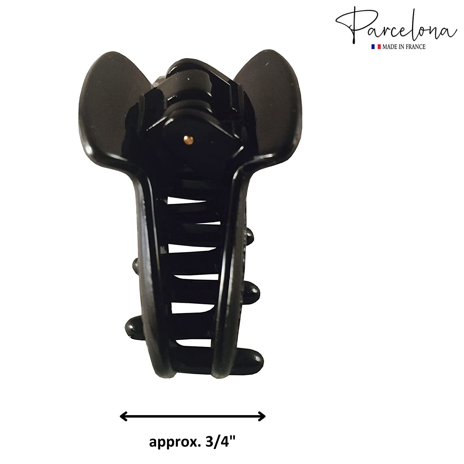 Parcelona France Croco Small Cellulose Black Claw Jaw Hair Clip Clutcher