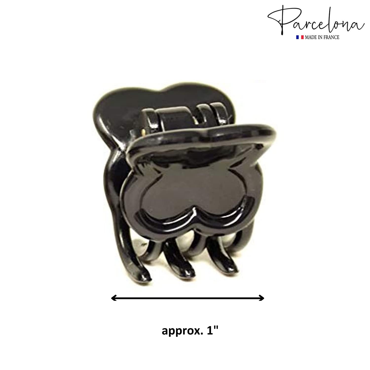 Parcelona French Petunia Mini 1” Cellulose Set of 2 Hair Claw Clips for Women