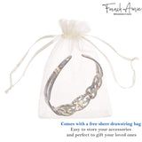 French Amie Filigree Wide 1" Celluloid Handmade Headband for Women