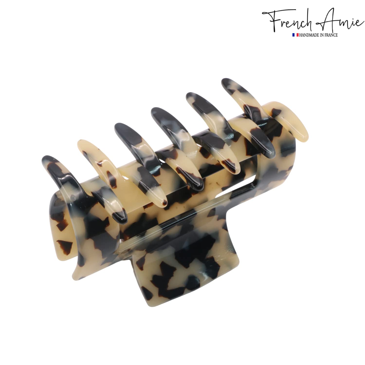 French Amie Geo Medium 3 1/4" Cellulose Acetate Handmade Jaw Hair Claw Clip Women