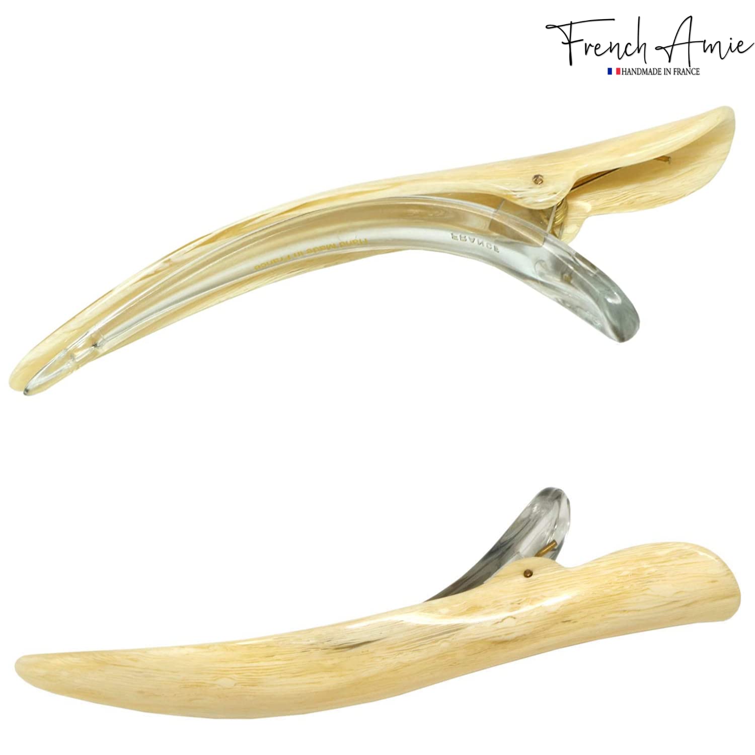 French Amie Large Brill Beak Handmade Salon Hinge Hair Side Slider