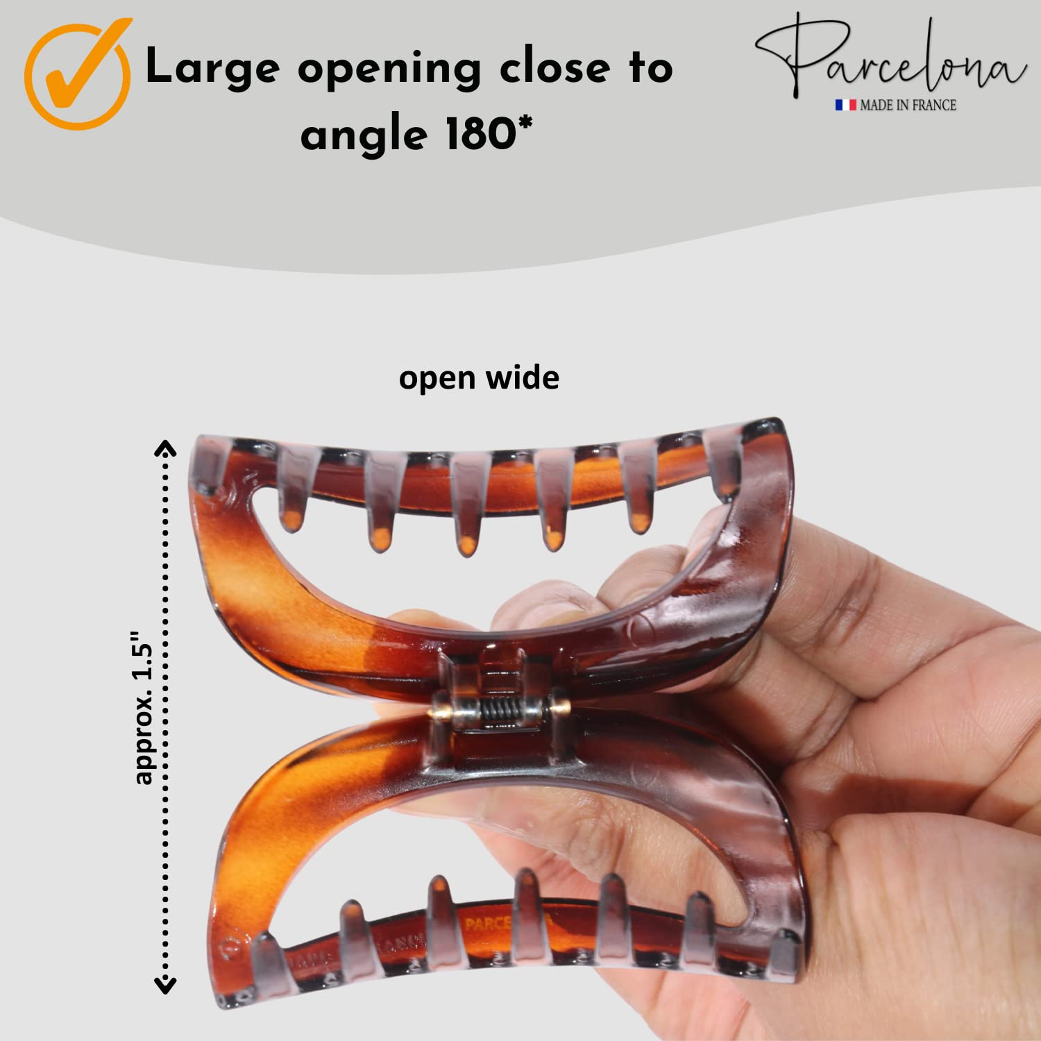 Parcelona French Vrille 2 3/4" Small Shell Jaw Hair Claw Clip for Women