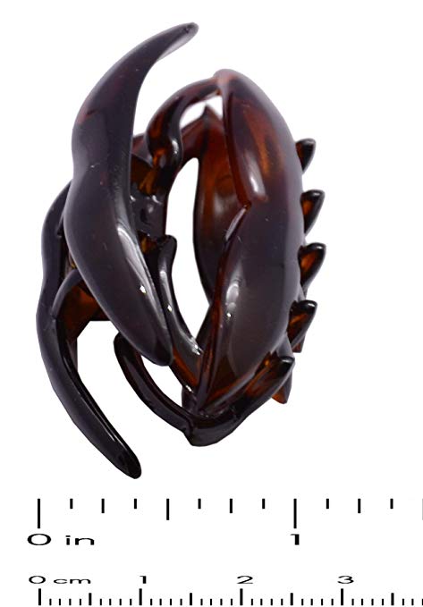 Parcelona French LIP Tortoise Shell Small Cellulose Jaw Hair Claw Clip for Girls