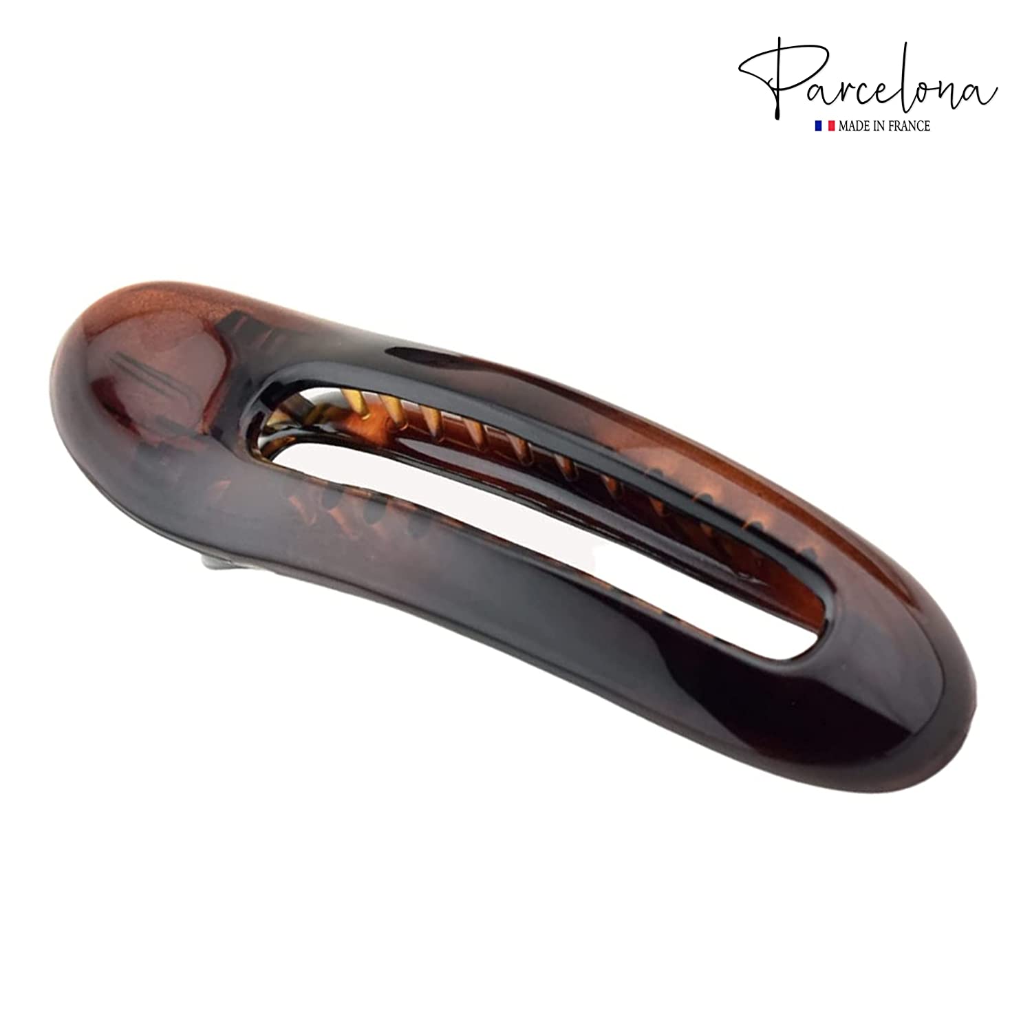 Parcelona French Oval Slider Large 4.75" Cellulose Side Hair Claw Clips(2 Pcs)