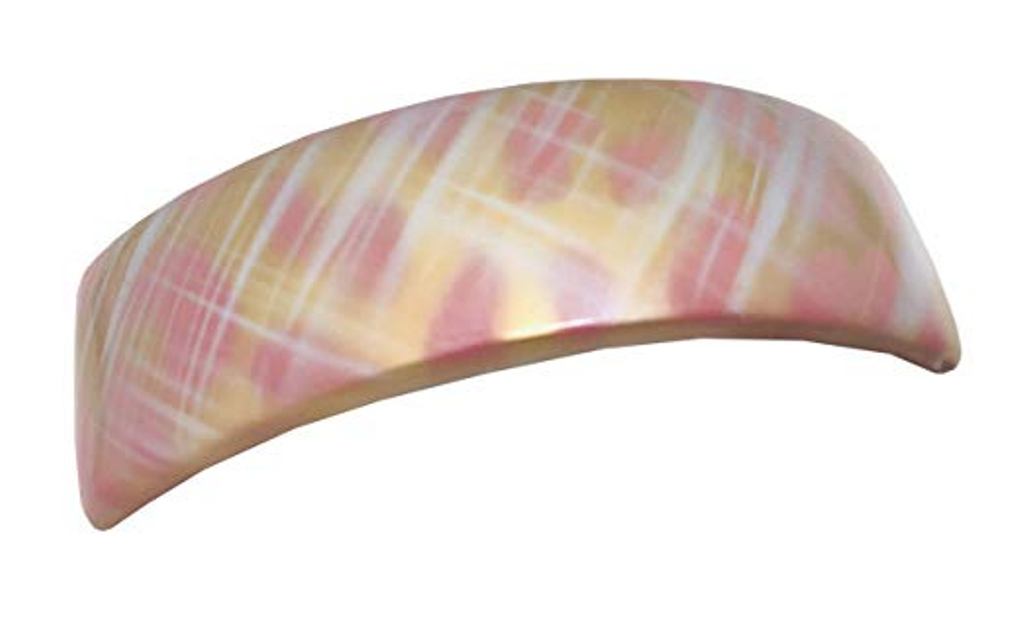 Parcelona French Pink Touch Curved Cellulose Volume Hair Clip Barrette