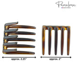 Parcelona French Crab Interlocking Medium Black Hair Clip Side Comb 2 1/4 Inches