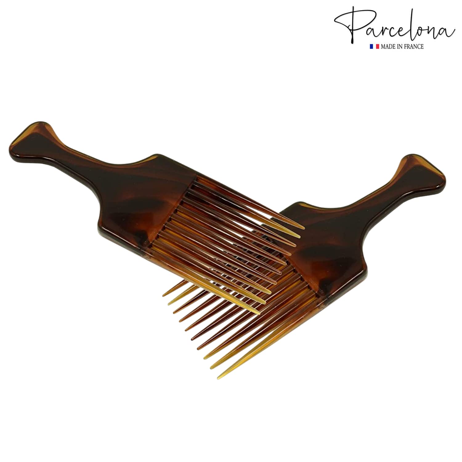 Parcelona French Afro Lift Shell Extra Large Cellulose Hairdressing Combs(2 Pcs)