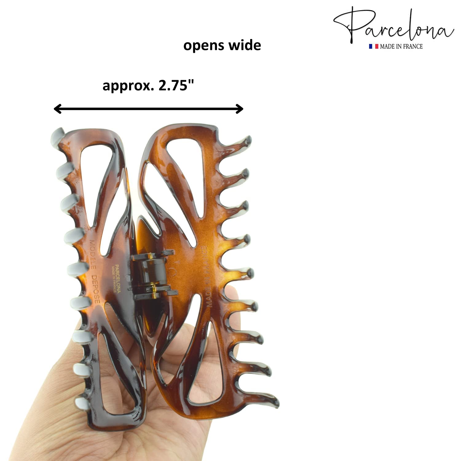 Parcelona French Glossy Belle Large Cellulose Hair Claw for Women