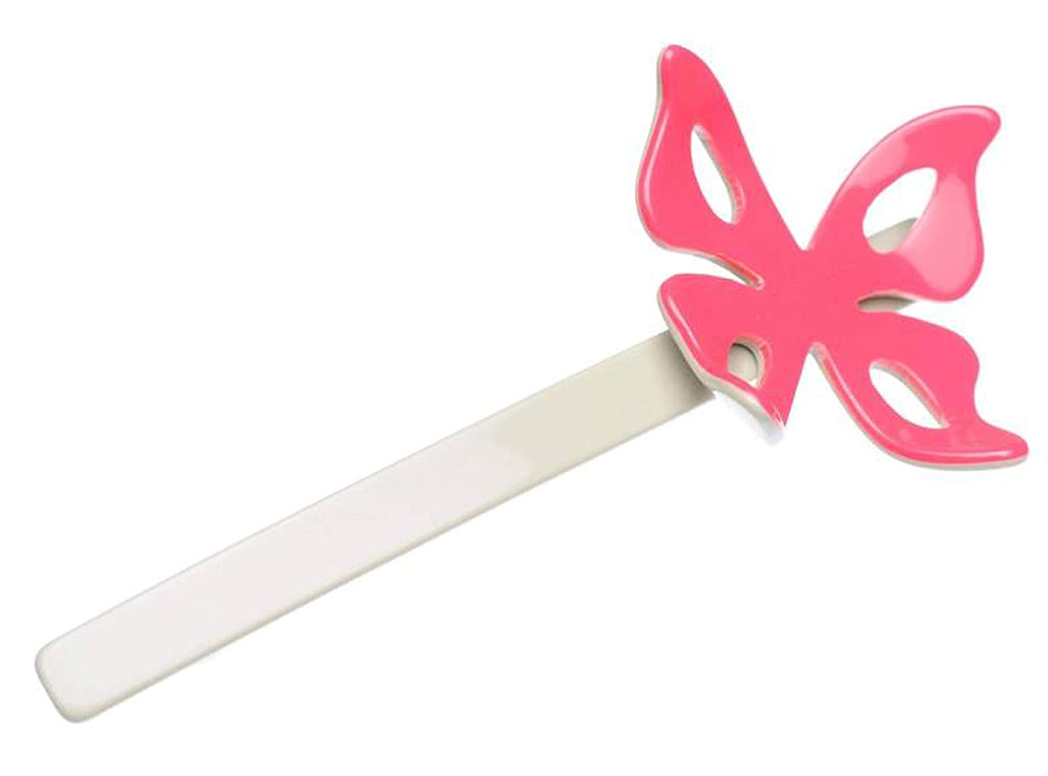 French Amie Little Butterfly Pink Ivory Large Handmade Cellulose Hair Barrette