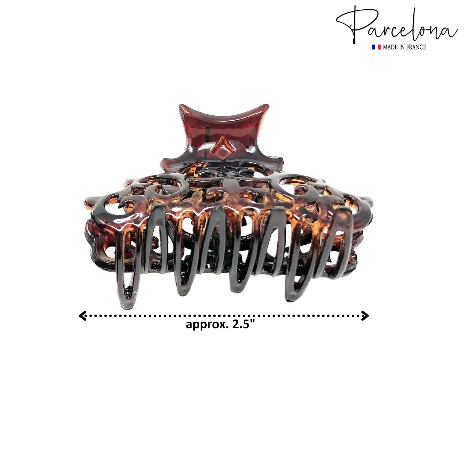 Parcelona French Beau Small Set of 2 Shell & Black Jaw Hair Claw Clip