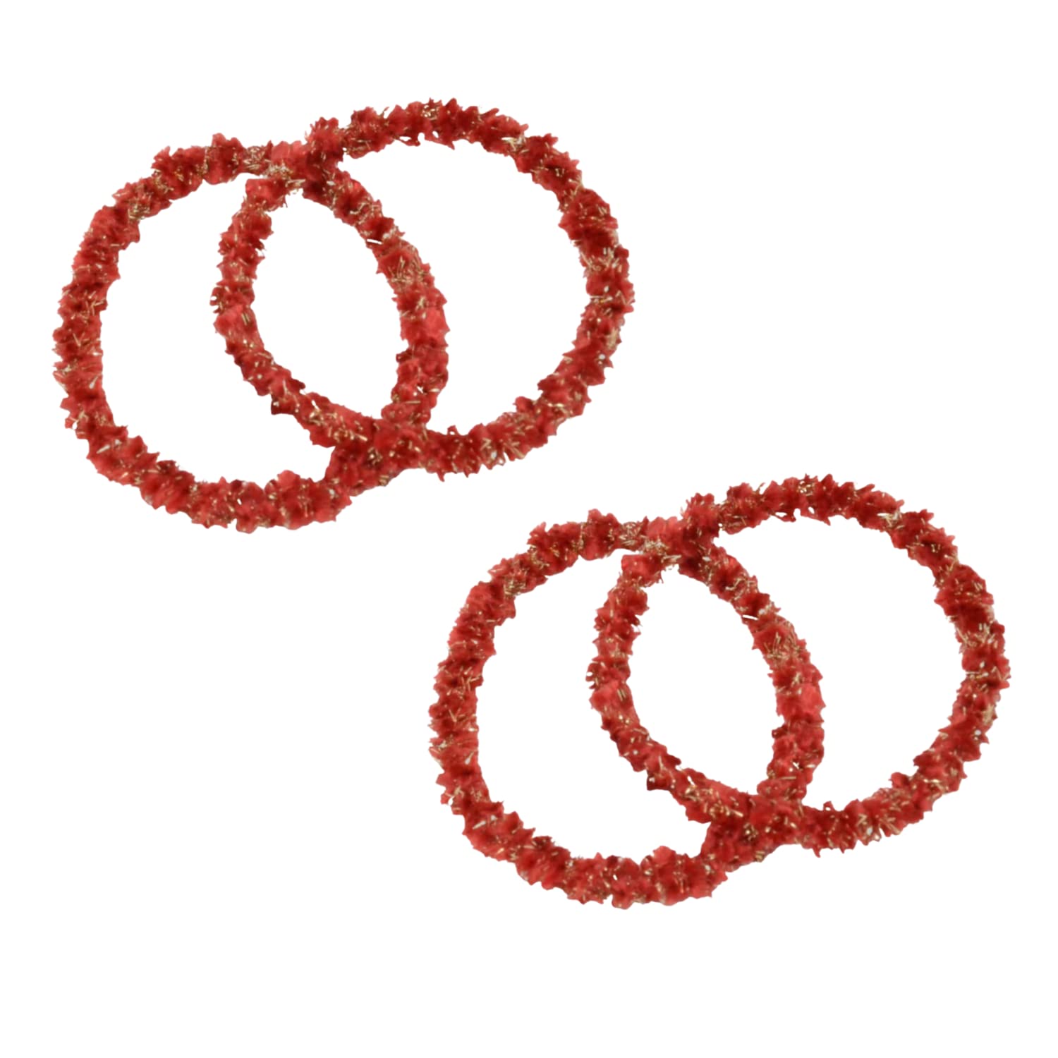 Parcelona Flexible Set of 4 Chenille Ponytail Holder Elastic Hair Ties