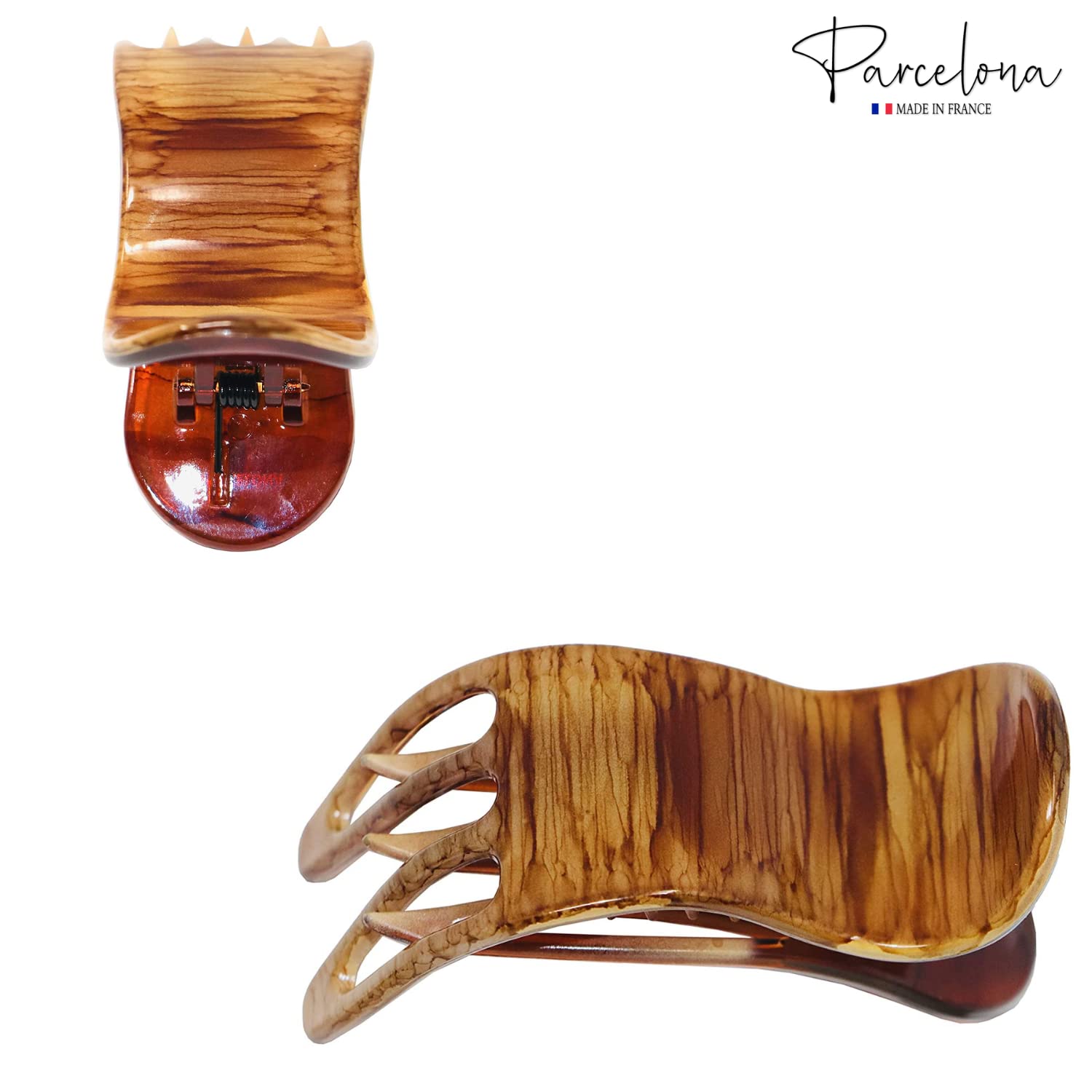 Parcelona French Simply Bear Paw Medium 3” Cellulose Hair Claw Clip for Women