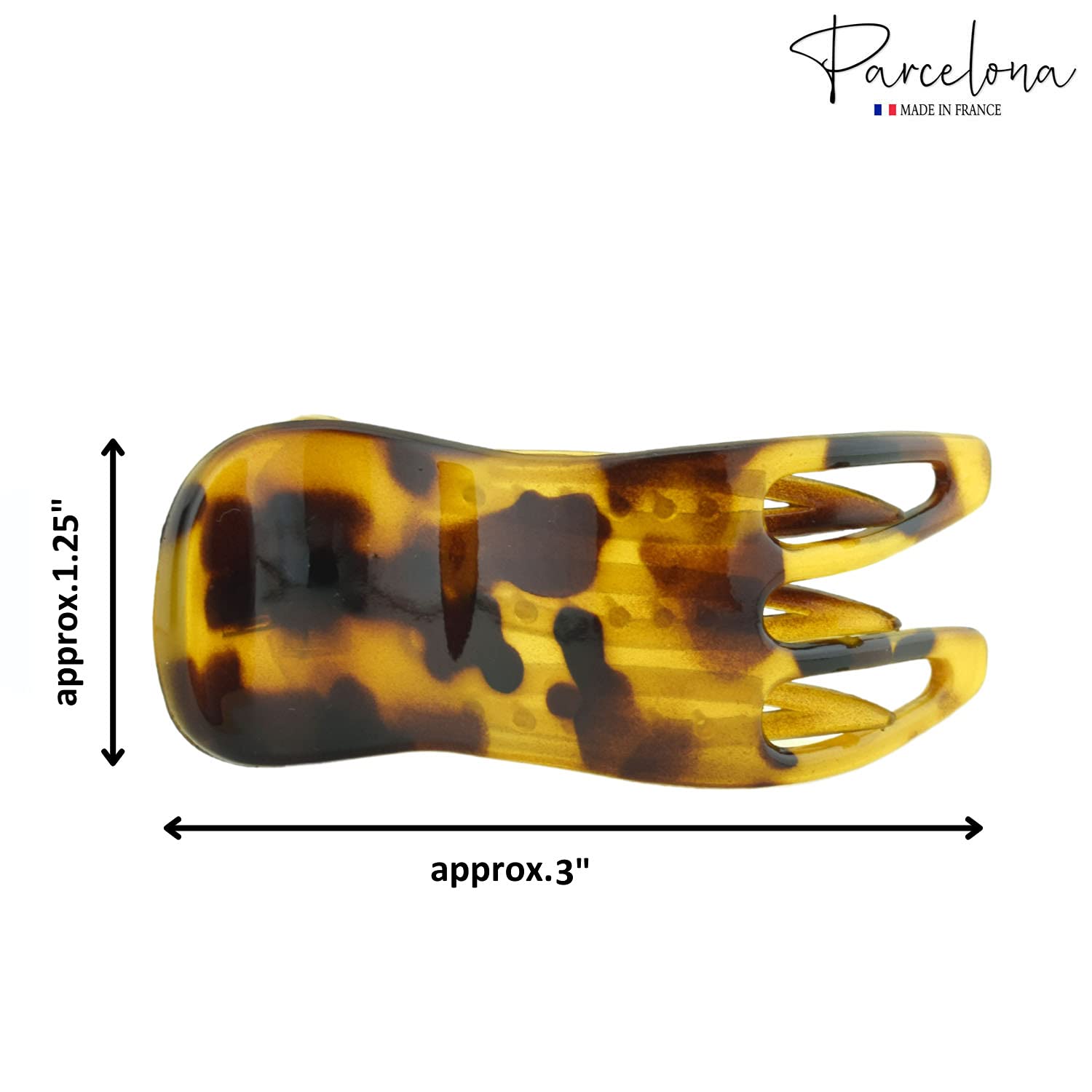 Parcelona French Simply Bear Paw Medium 3” Cellulose Hair Claw Clip for Women