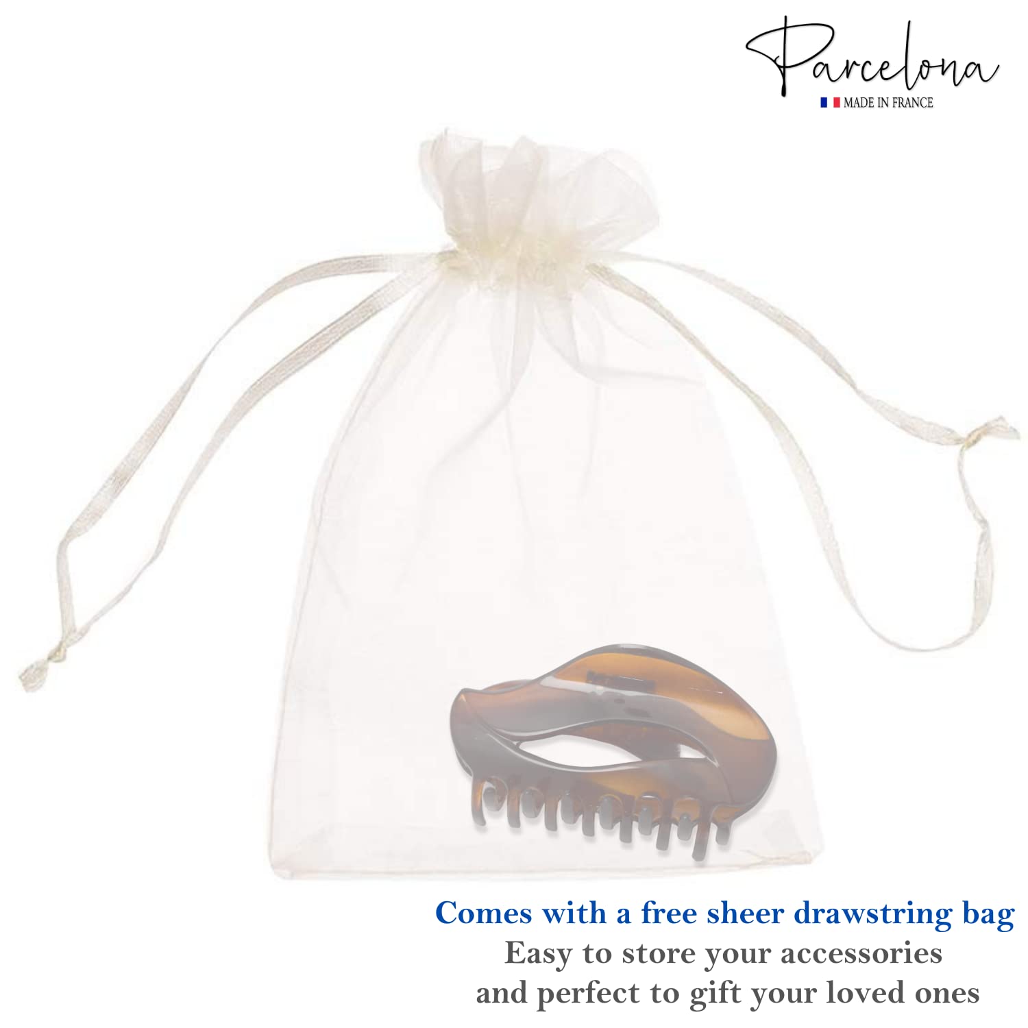 Parcelona French Swift Shell Jaw Hair Claw Clip Clamp with Covered Spring