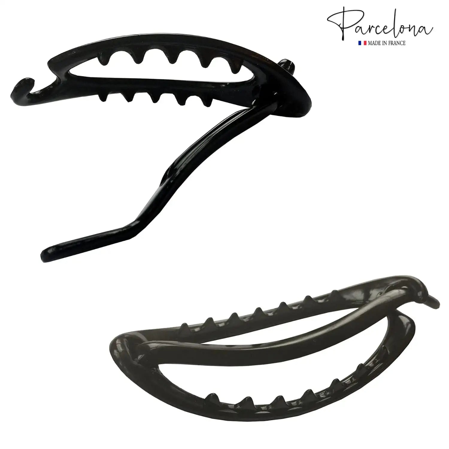 Parcelona French Plain Oval Small Cellulose Metal Free Hair Barrette for Women