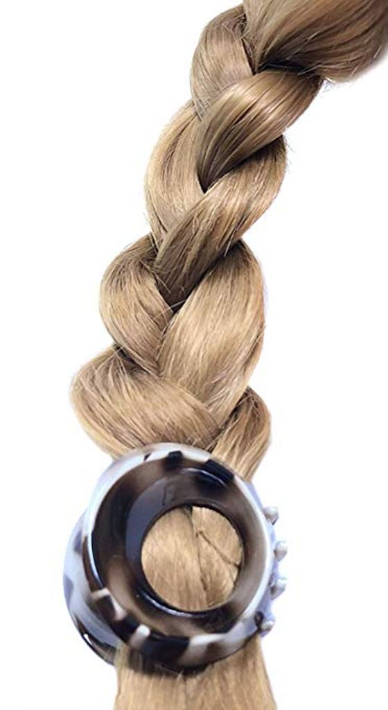 Parcelona Round Large Savana Beige & Tokyo Shell Pony Hair Claw Clip