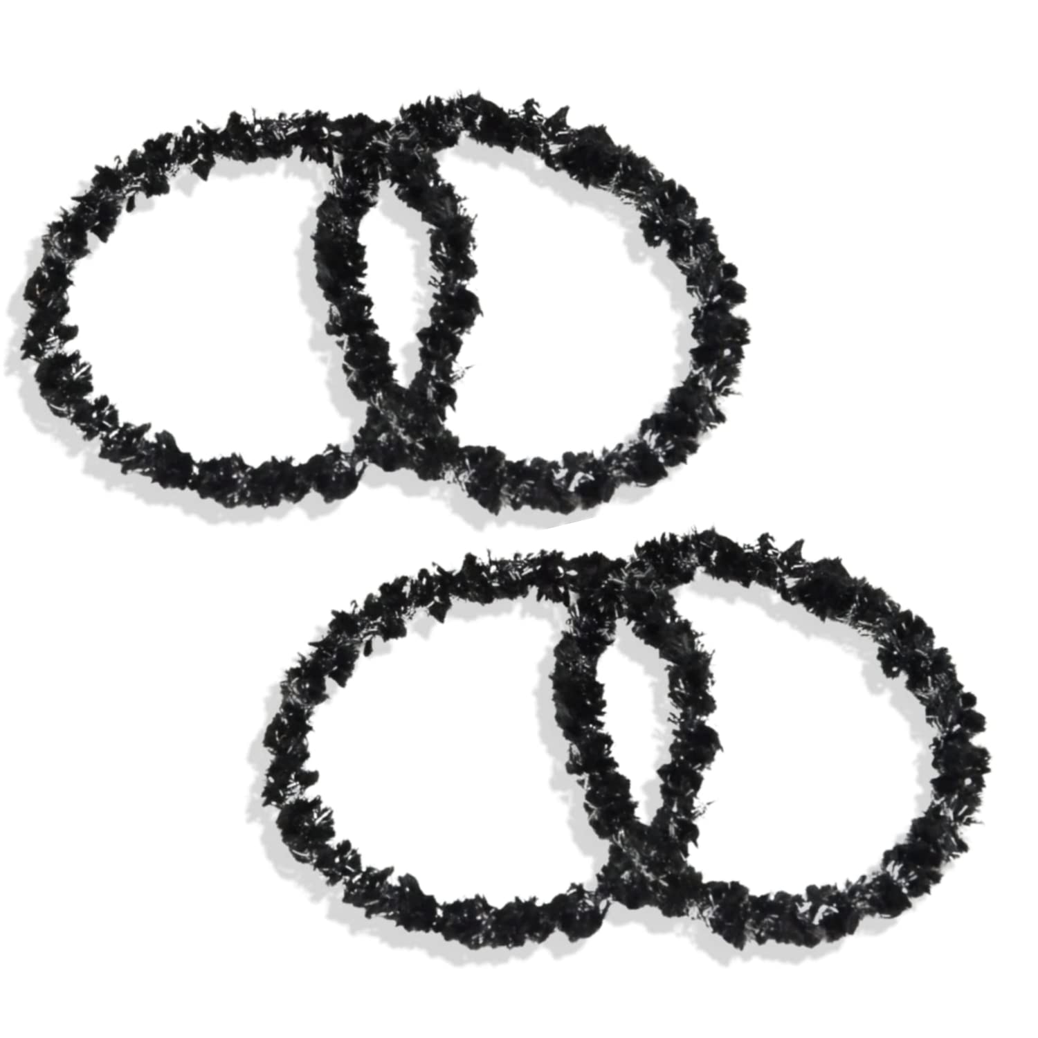Parcelona Flexible Set of 4 Chenille Ponytail Holder Elastic Hair Ties