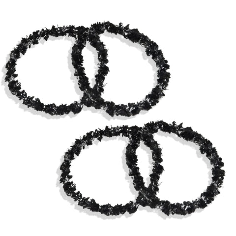 Parcelona Flexible Set of 4 Chenille Ponytail Holder Elastic Hair Ties