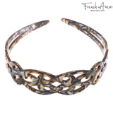 French Amie Filigree Wide 1" Celluloid Handmade Headband for Women