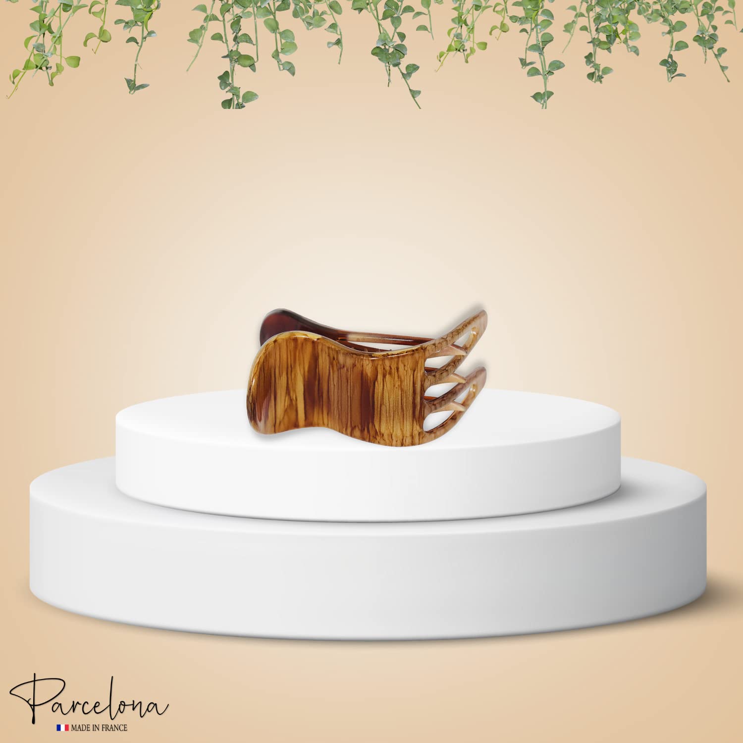 Parcelona French Simply Bear Paw Medium 3” Cellulose Hair Claw Clip for Women