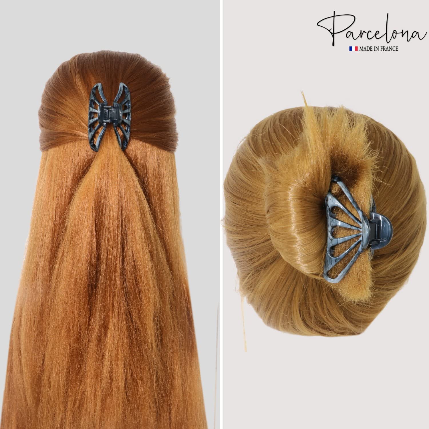 Parcelona French Rain Drop Small 2 3/4" Cellulose Jaw Hair Claw for Women