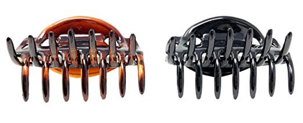 Parcelona French Alien Small Shell & Black Hair Claw Clip