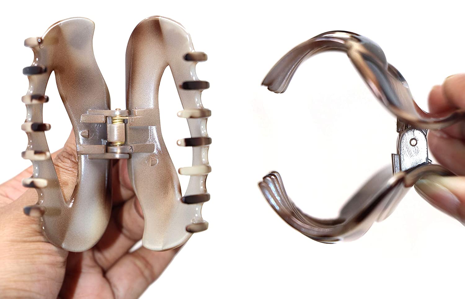 Parcelona French Swift Tokyo Brown Medium Cellulose Sturdy Jaw Hair Claw Clip