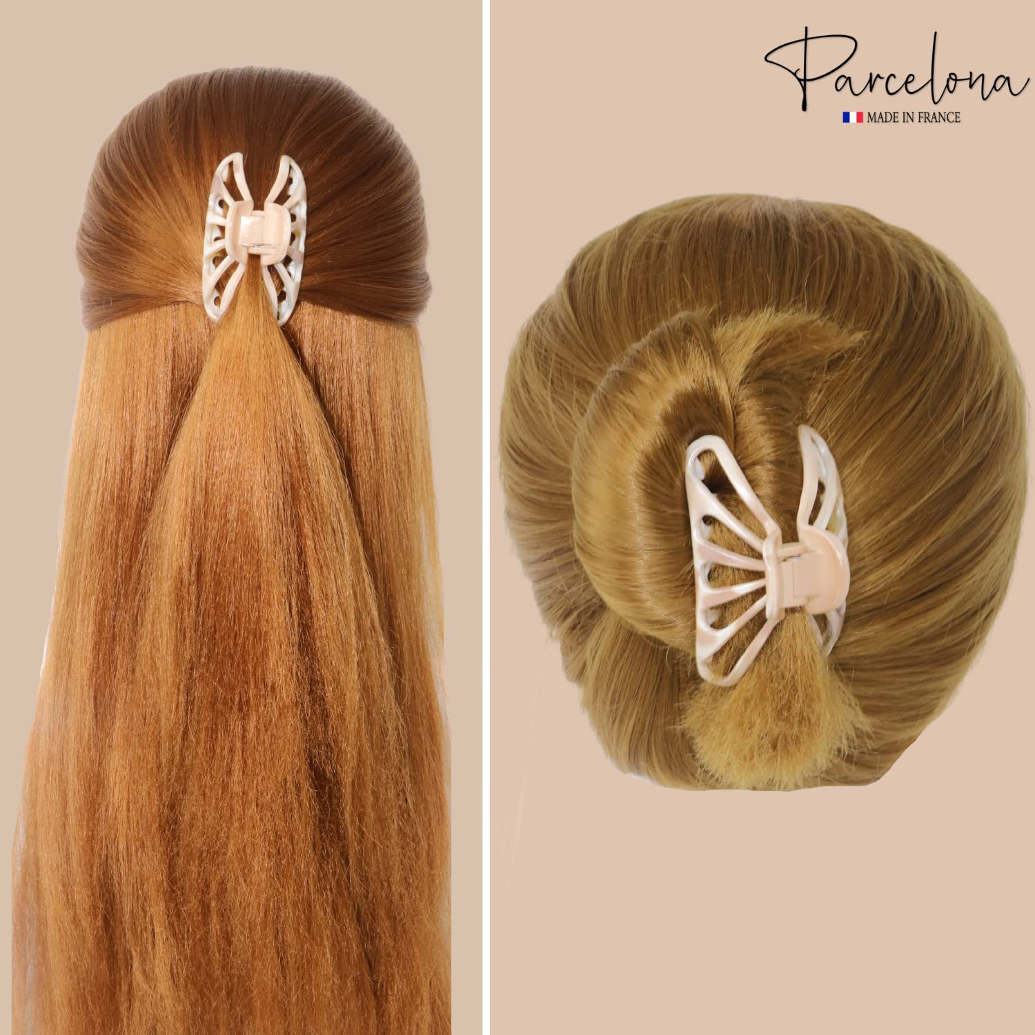 Parcelona French Rain Drop Small 2 3/4" Cellulose Jaw Hair Claw for Women