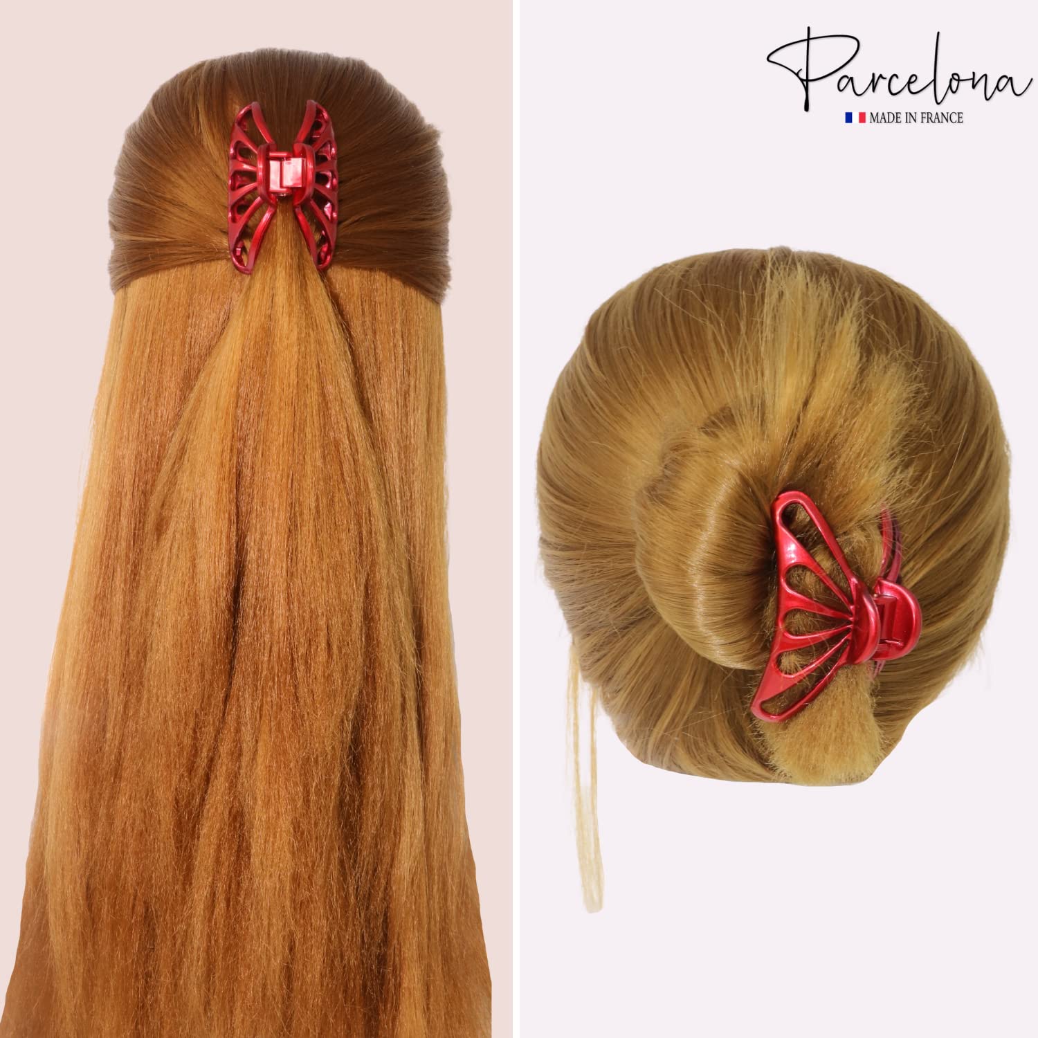 Parcelona French Rain Drop Small 2 3/4" Cellulose Jaw Hair Claw for Women