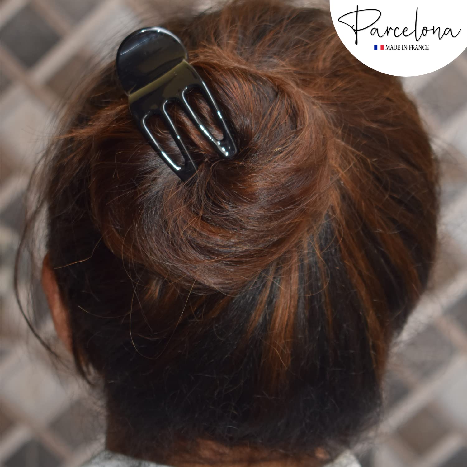 Parcelona French Simply Bear Paw Medium 3” Cellulose Hair Claw Clip for Women