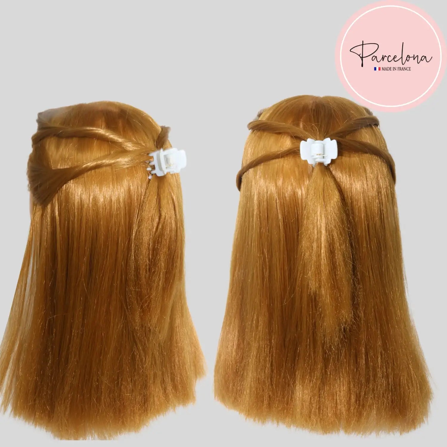 Parcelona French Glossy Square Very Small Cellulose Hair Claws for Women 2Pcs