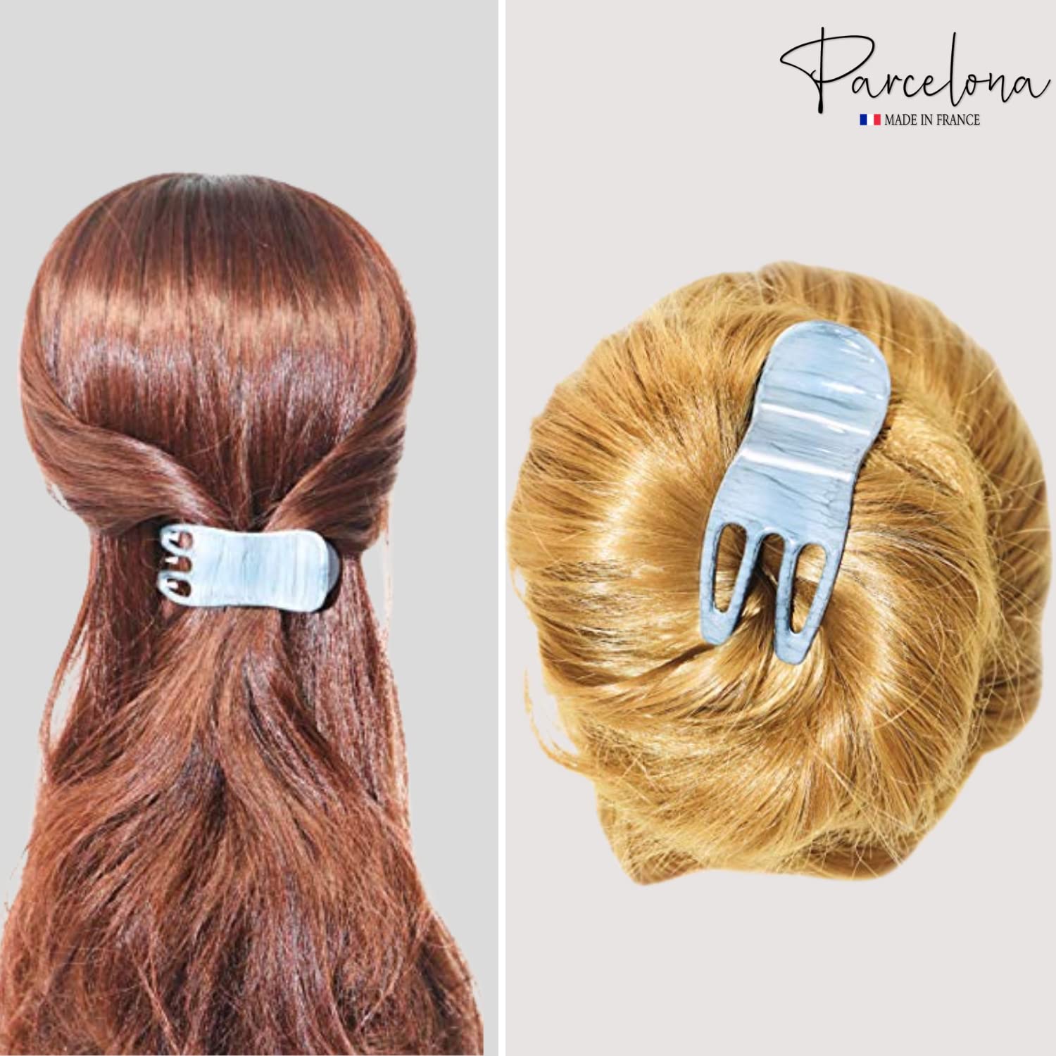 Parcelona French Simply Bear Paw Medium 3” Cellulose Hair Claw Clip for Women