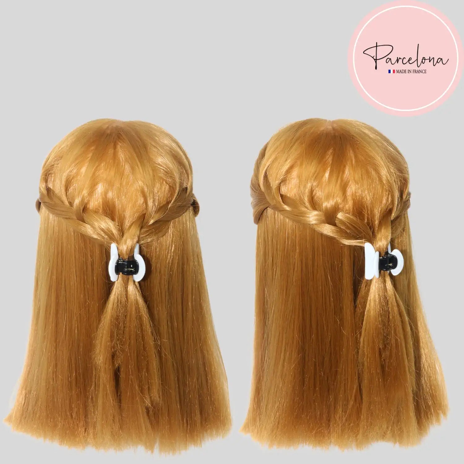 Parcelona French Glossy Oval Very Small 1.25" Cellulose Hair Claws Set of 2