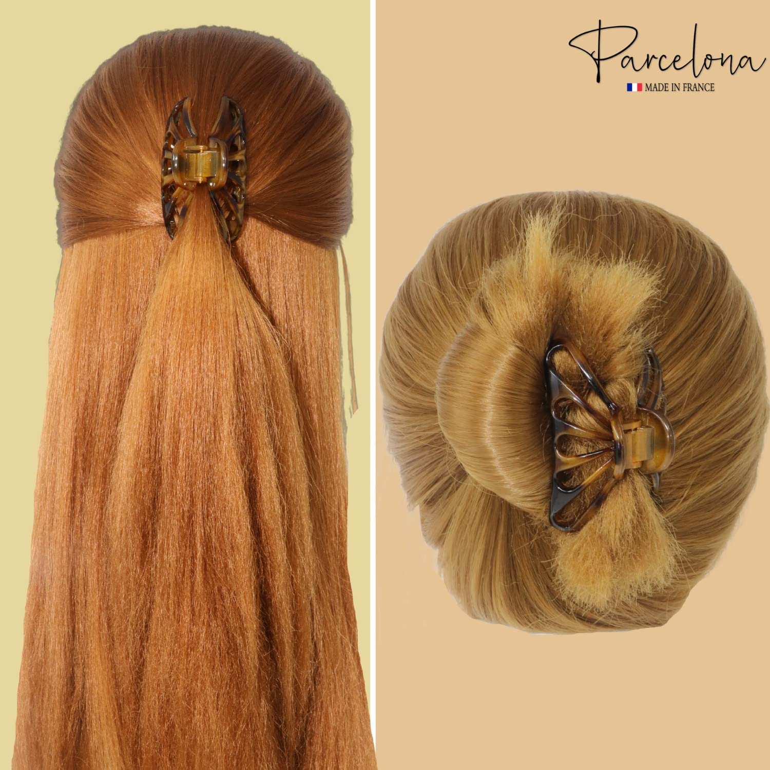 Parcelona French Rain Drop Small 2 3/4" Cellulose Jaw Hair Claw for Women