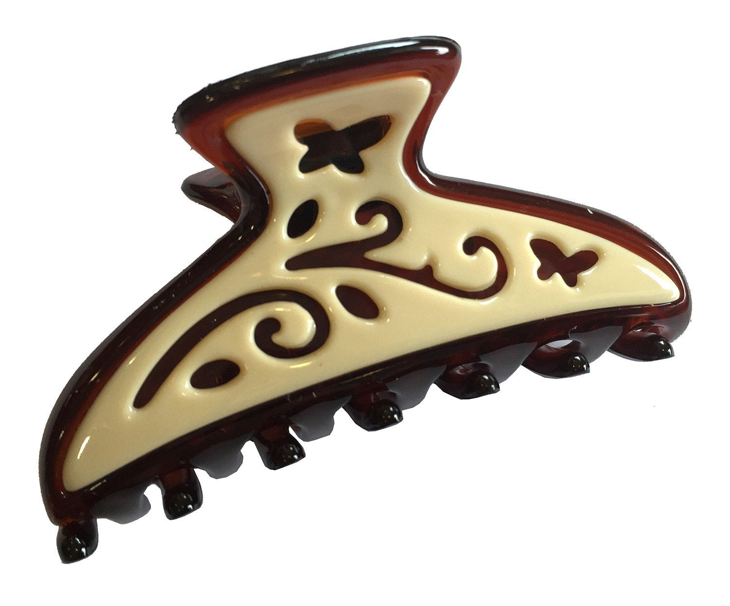 Parcelona French Medium & Small Ivy Tortoise Shell Ivory Cellulose Jaw Hair Claw