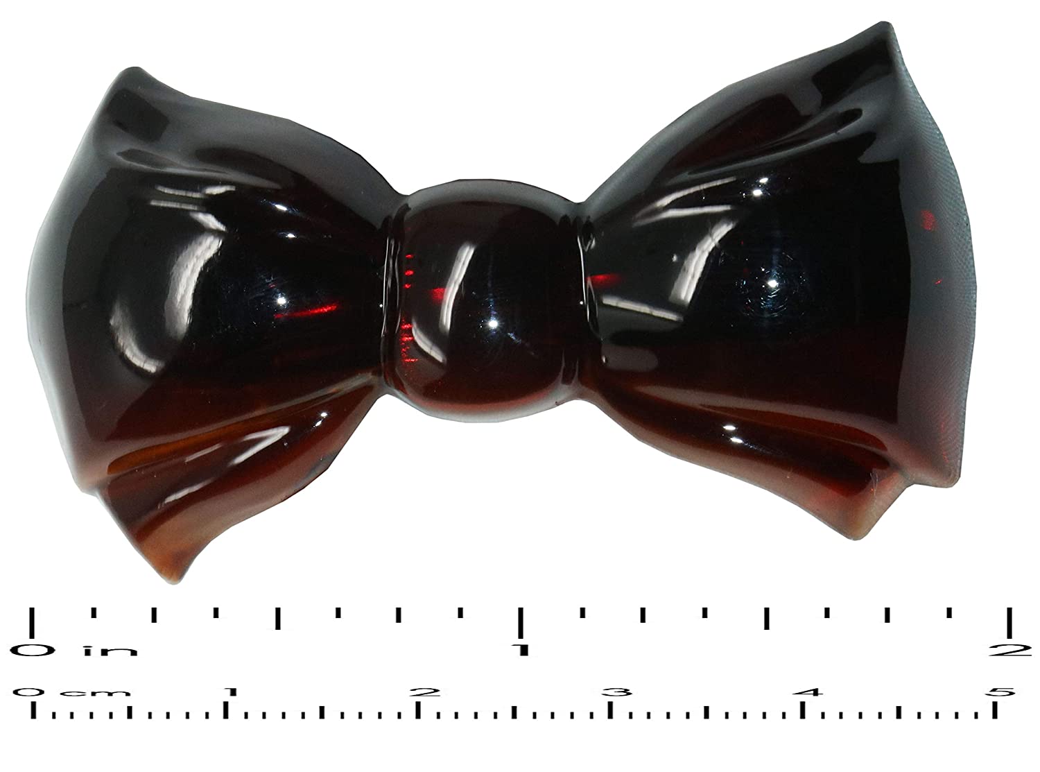 Parcelona French Angel Bow Shell Black Small 2” Cellulose Hair Clip Barrette-2