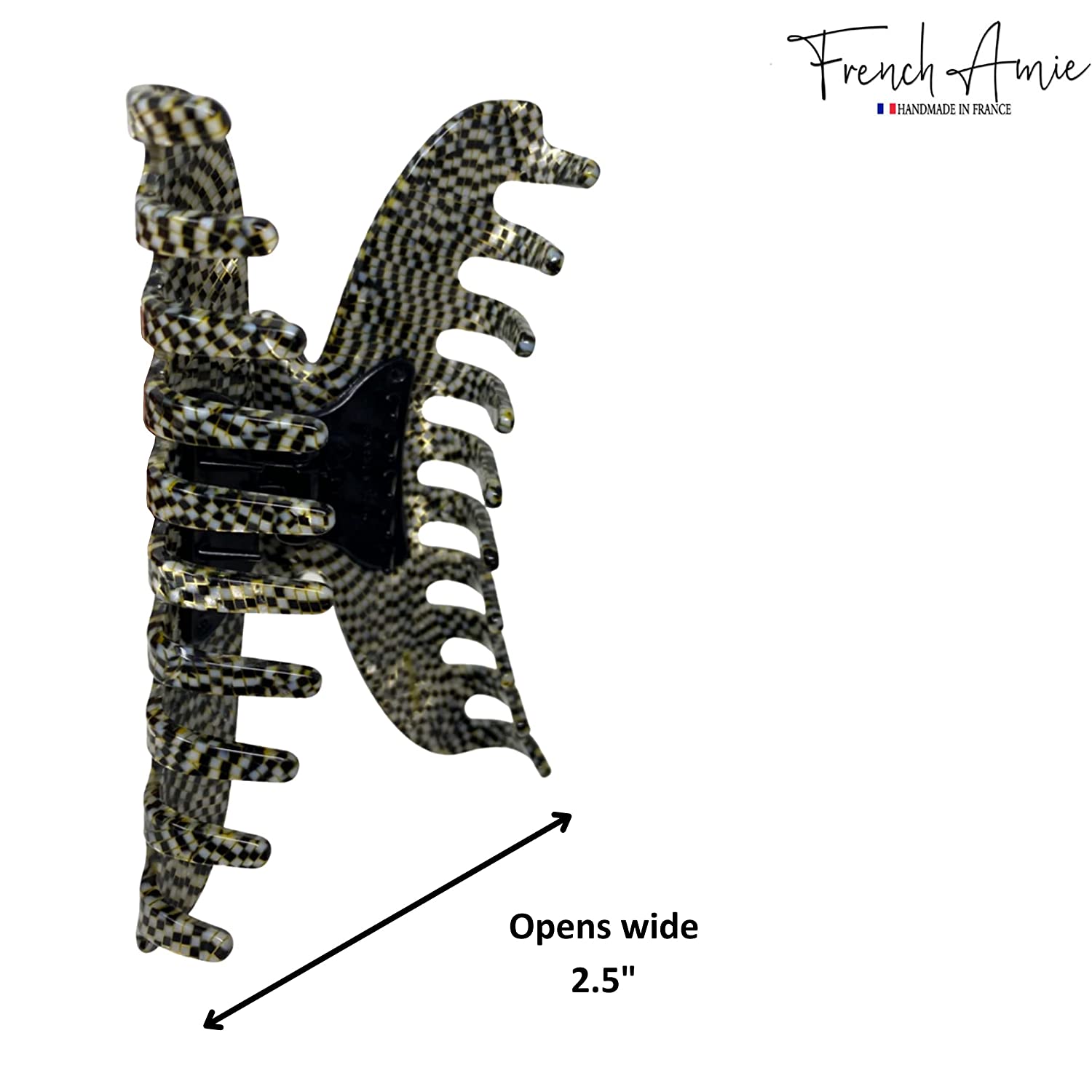 French Amie Contour Large 4 ¾” Cellulose Handmade Jaw Hair Claw Clip for Women