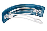 Parcelona French Curved Blue Checks Strong Grip Volume Hair Clip Barrette