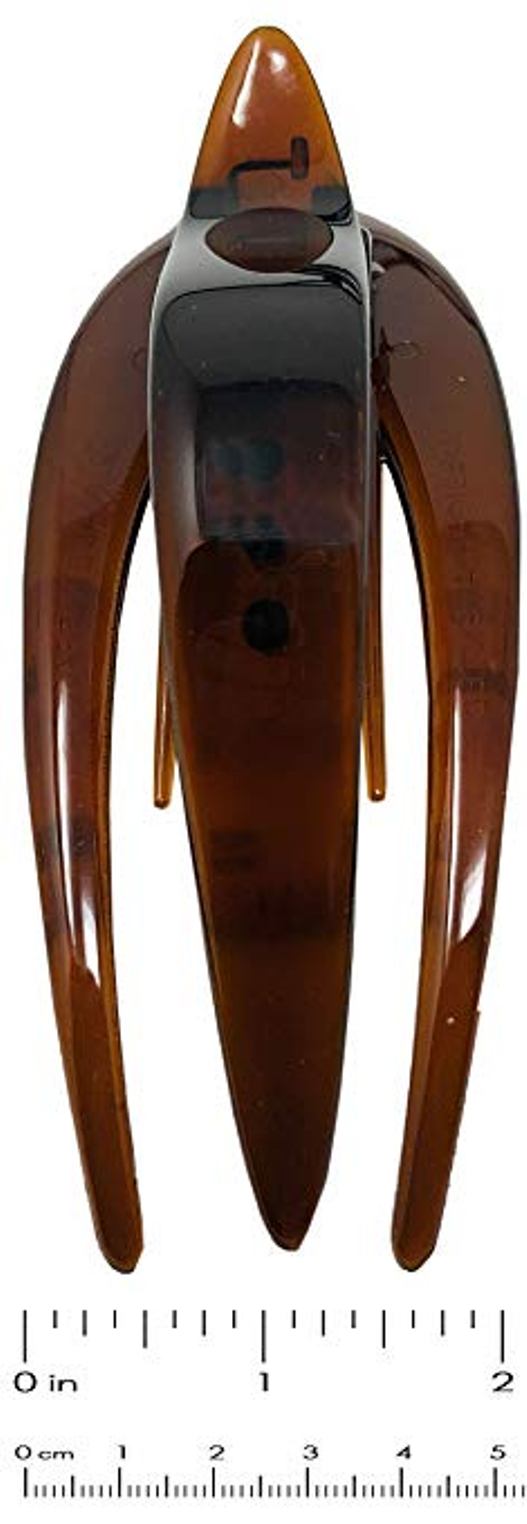 Parcelona French Beak Clasp Shell N Black Salon Hinge Side Slide In Hair Claws