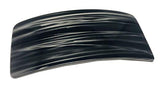 Parcelona French Grey Black Streaks Bar Wide Large Celluloid Hair Clip Barrette