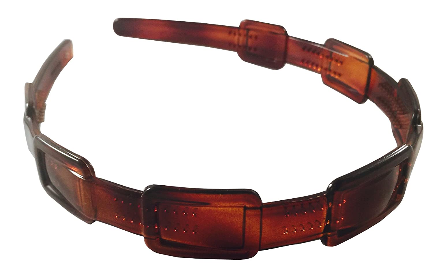 Parcelona French Spacer Shell Brown Cellulose Flexible Hair Headband