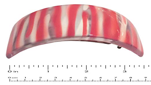 Parcelona French Strata Pink White Curved Strong Grip Volume Hair Clip Barrette
